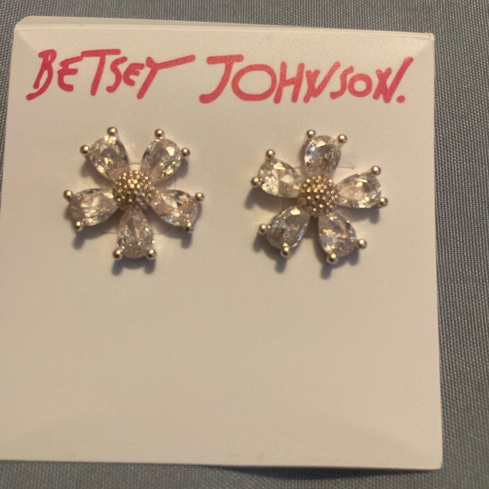 Betsey Johnson Gold and Silver Flower Earrings